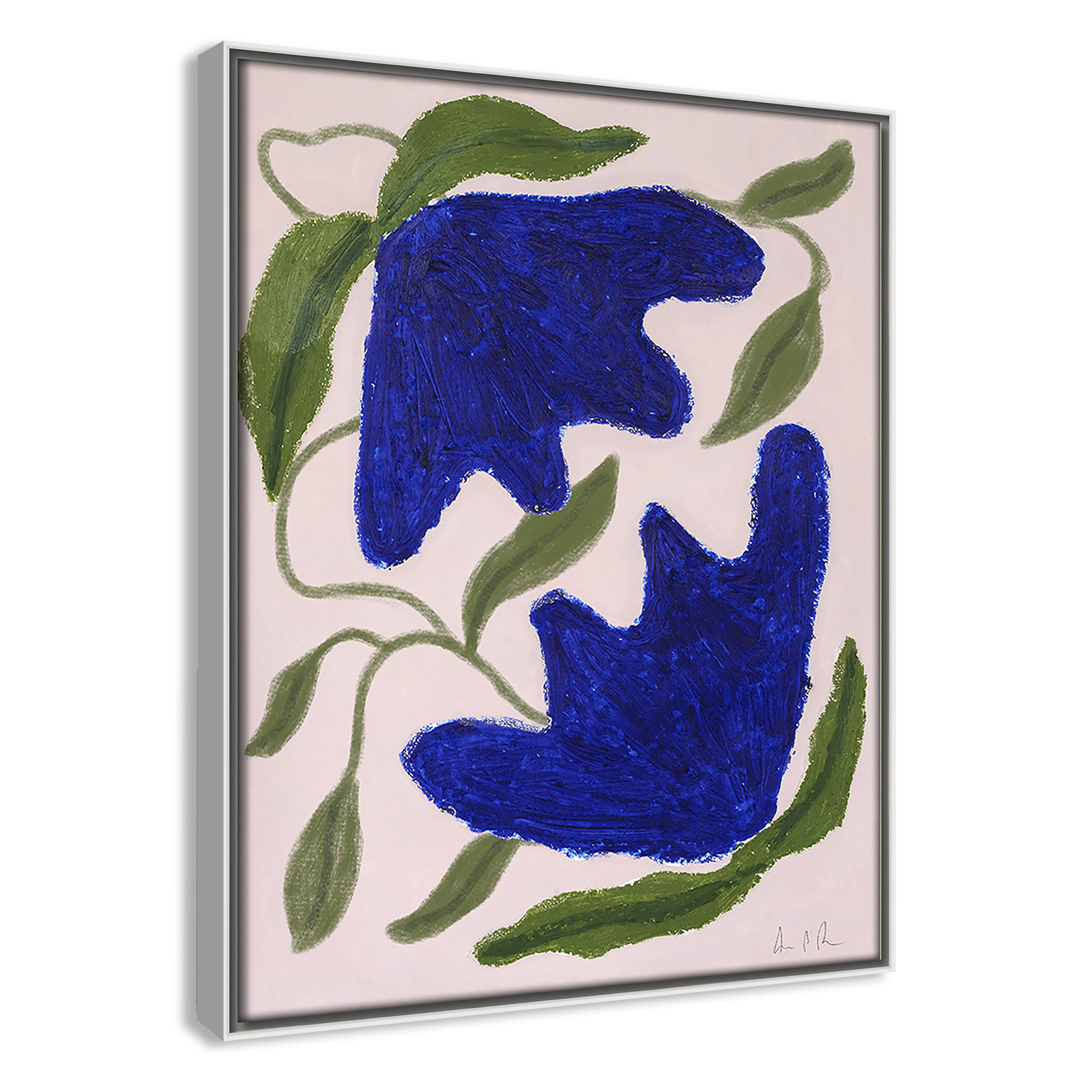 Colette "Blue Anemones No. 02" Print, 15.5" H x 12.5" W, White