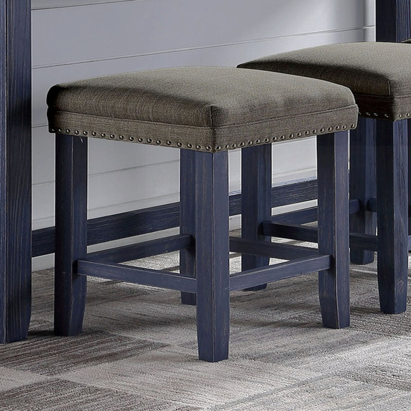 Ensemble de table de salle à manger 4 pièces 1 table x 3 tabourets de siège rembourré avec garniture cloutée, port USB et prise de courant