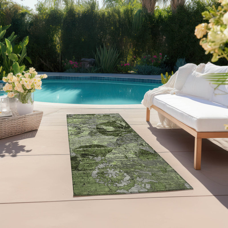 Fowey Washable Abstract Indoor / Outdoor Rug, Runner 2'3" x 7'6"