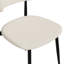 Ensemble de 2 chaises de salle à manger modernes avec dossier incurvé et assise rembourrée, chaises d'appoint blanches et noires recouvertes de tissu avec pieds en métal robustes – Sièges polyvalents pour la cuisine, la salle à manger et le restaurant