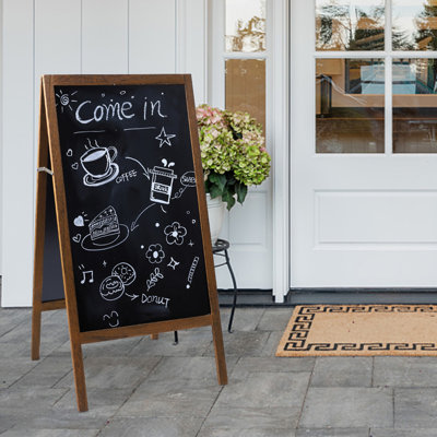 Vertical Frame Blackboard,oversized Wooden A-shaped Sign Board With Accessories,for Restaurants, Business, Weddings, Christmas, Etc