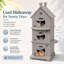 Maison pour chat à 3 niveaux en résine pour plusieurs chats intérieur extérieur H 52,13 po avec porche-126244334-123049081