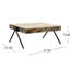 Table basse en bois de manguier gris - design industriel chic avec structure en métal et bois naturel, table de 30,5 po de largeur, robuste et 27,5 po x 14 po x 27,5 po de hauteur