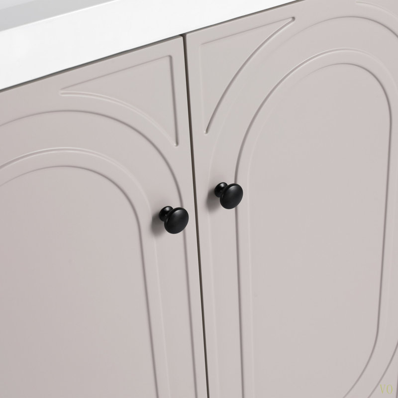 Meuble-lavabo autoportant 30 po et 2 portes d'armoire à fermeture en douceur (emballage KD) - sans le lavabo, Kaki