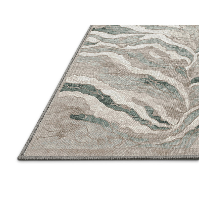 Tapis gris lavable à la machine, Rectangle 7 pi x 9 pi