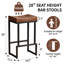 Tabouret de comptoir rembourré avec structure et repose-pieds en métal, tabouret de bar à hauteur de siège sans dossier-149472984-149472990-149472991