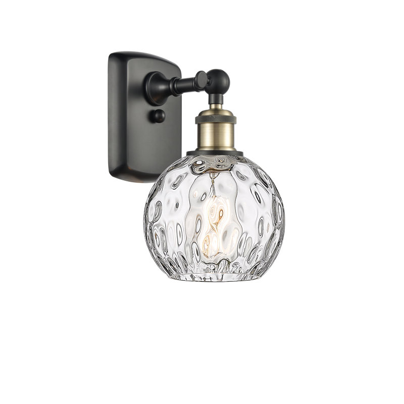 Shauna Armed Sconce, Led, Black/Antique Brass