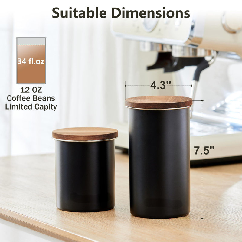 Boîte à café sous vide, contenant à café étanche en acier inoxydable, contenant à café pour grains de café, rangement pour grains de café