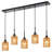 Achazia 5 - Light Matte Black Kitchen Island Pendant