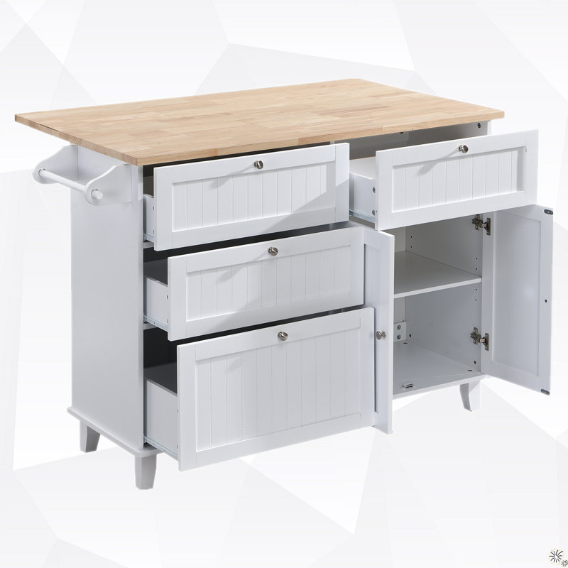 Solid Wood Top Kitchen Island Set - 50.3'' Wide