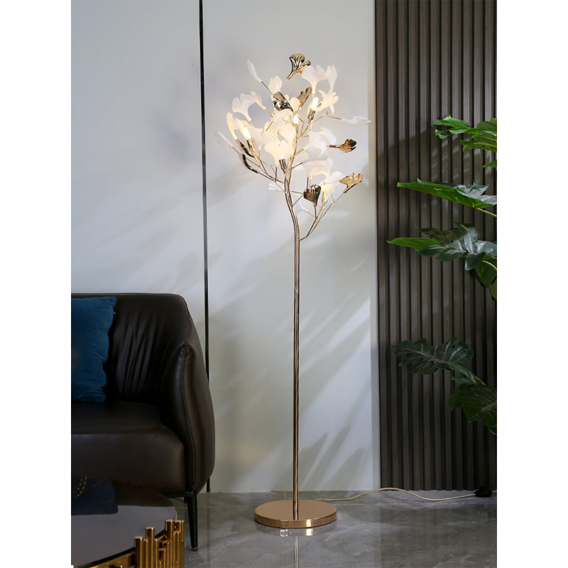 Lampe sur pied légère en plastique de style fer et céramique, Gold