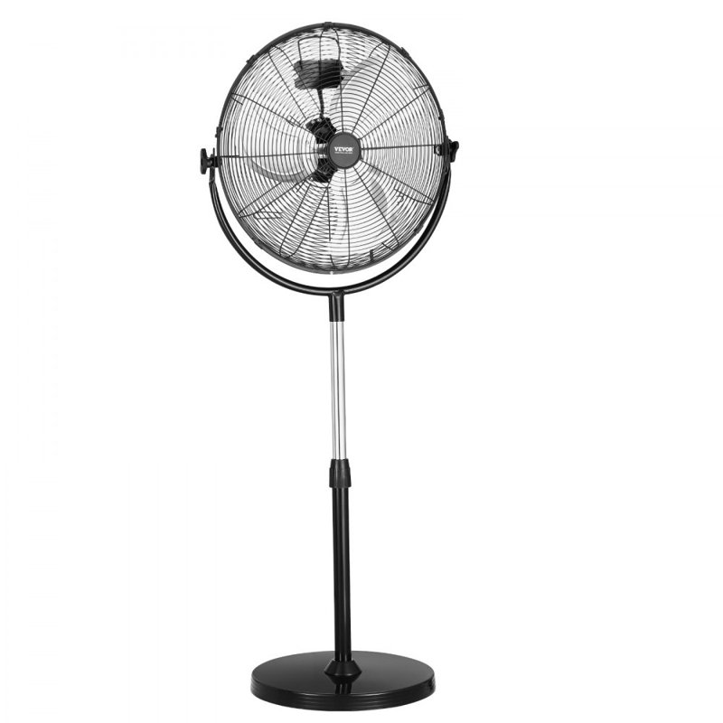 Industrial Pedestal Fan 3-Speed Fan Height Adjustable, 57.87" H x 22.05" W x 16.73" D