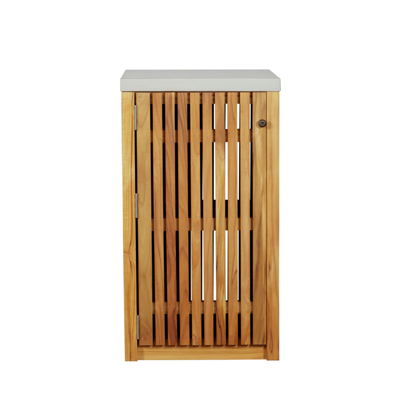 Eclipse Outdoor Solid Teak Natural Look Wood Cabinet, Brown