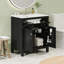 Meuble-lavabo de 30 po avec lavabo en céramique, armoire moderne noire, 2 portes et tablette en U pour lavabo pratique, style, réglable-121112091