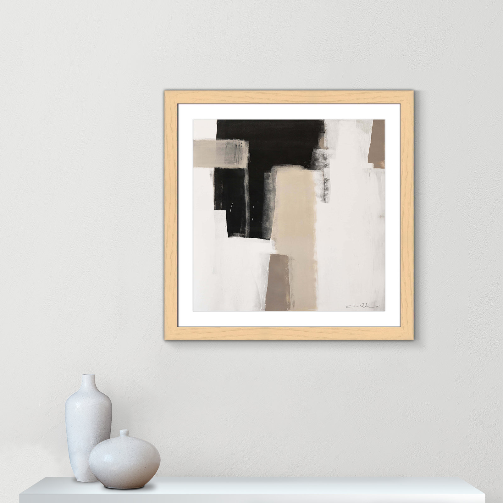 Earth Scapes I Print, 29" H x 29" W x 1.25" D, Natural Cube Framed