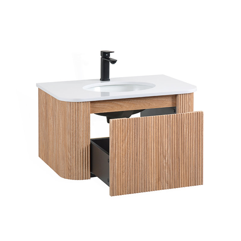 Meuble-lavabo mural avec lavabo, meuble-lavabo flottant moderne à 1 tiroir, 30"