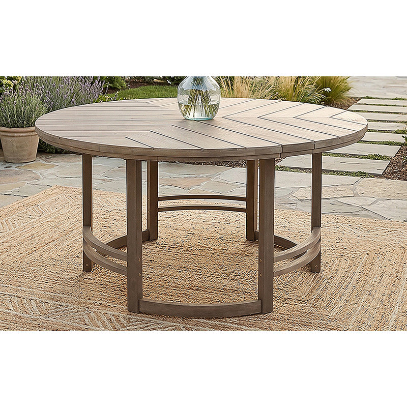 Table d'extérieur avec trou de parasol pour patio, cour, jardin, brun noir, Brun