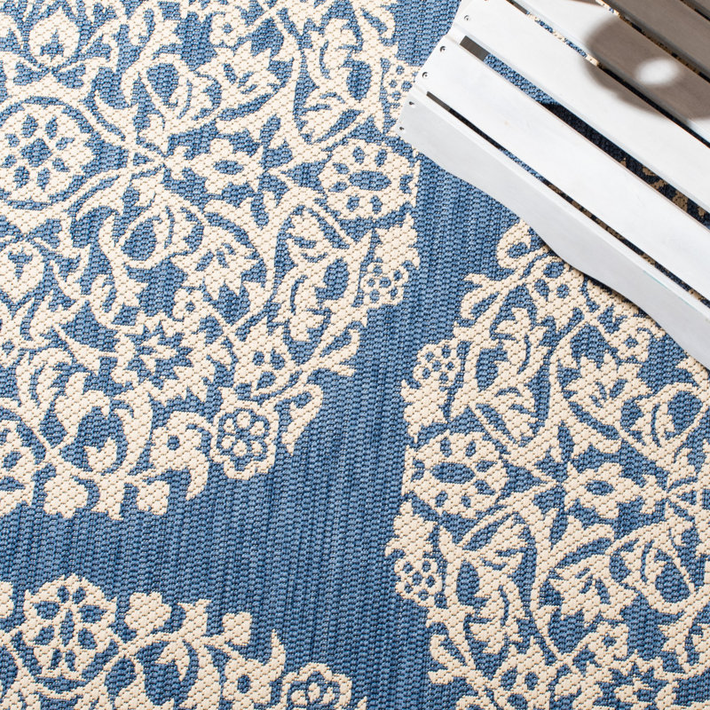 Tapis d'intérieur / extérieur Holms Performance Damask, Rectangle 9 pi x 12 pi