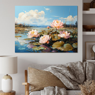 «By The Lake Lotus», impression sur toile