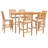 6 - Person Teak Solid Wood Patio Dining Set Umbrella Hole Included Rectangular Table