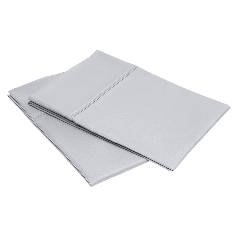Macklan Microfibre Brushed Pillowcase - Set of 2, Silver