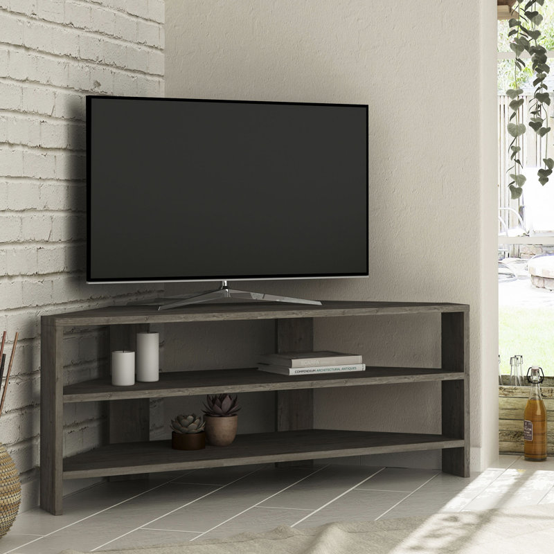 Beene TV Stand for TVs up to 49" Stylish Corner Media Unit, Dark Coffee