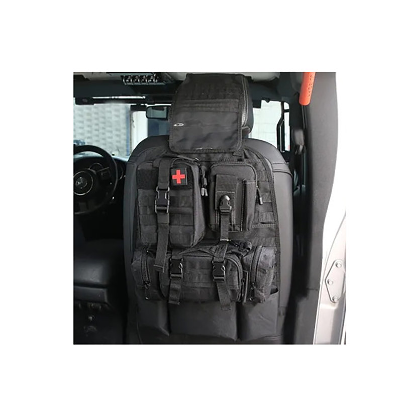 Universal Tactical Vehicle Back Seat Organizer With 3 Detachable Pouches, Heavy-duty Car Seat Back Storage Organizer For Truck Suv Van Interior Accessories