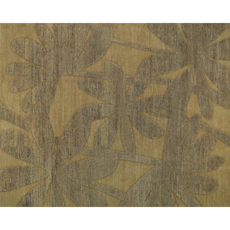 Paradise Floral Area Rug in Gold/Taupe, Rectangle 2' x 3'