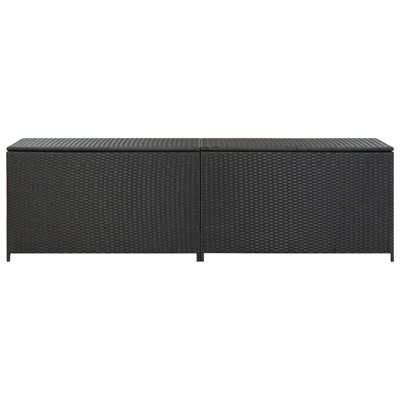 WFX Utility 200cm W 600L Water Resistant Wicker Deck Box in Black