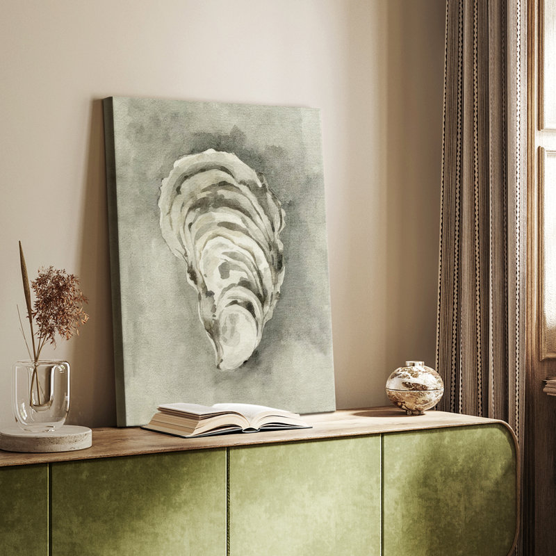 Neutral Oyster Shell II -Gallery Wrapped Cavas, 18" H x 12" W