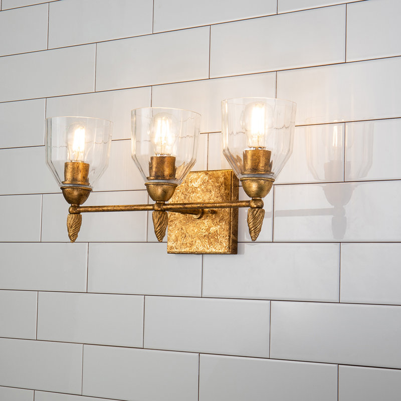 Ensemble de meuble-lavabo 3 lumières Stiefel, Doré