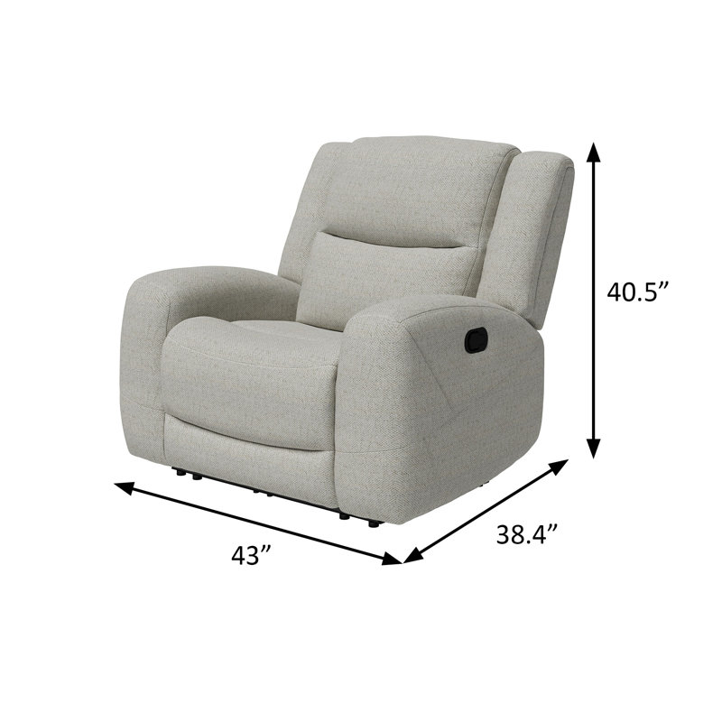 43" W Transitional Recliner, Beige