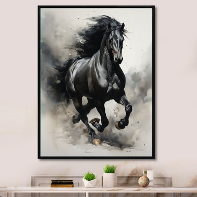 " Black Horse Galopping Ink "