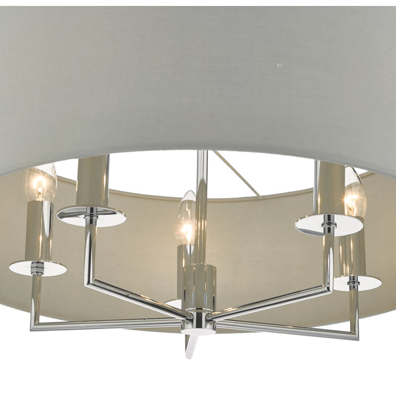 Abrego 5 - Light Polished Chrome Drum Pendant
