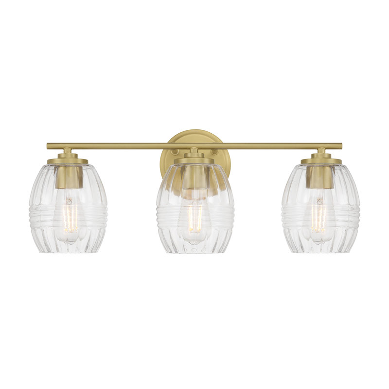 Meuble-lavabo à 3 lumières de 22,25 po Miravelle, Laiton, H 8,75 po x l 22,25 po x P 7,5 po, Trois lumières