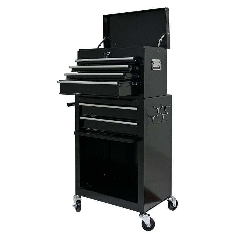 Black 6 Tool Chest With - Wheels And Lock