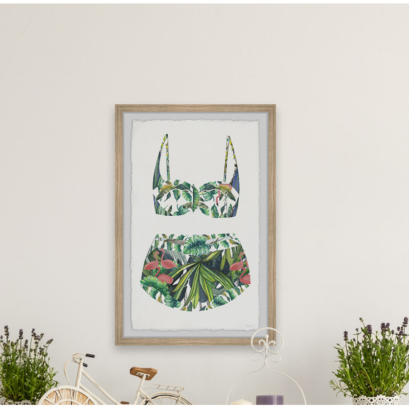Tropical Forest Swimsuit Framed Canvas Print, 45" x 30"