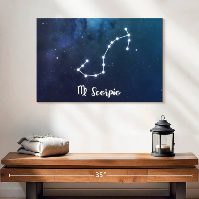 Constellation du zodiaque Adella Scorpio, H 16 po x l 24 po