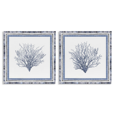 Maritime Coral Tendrils 2pc Canvas Set, design by Lanie Loreth