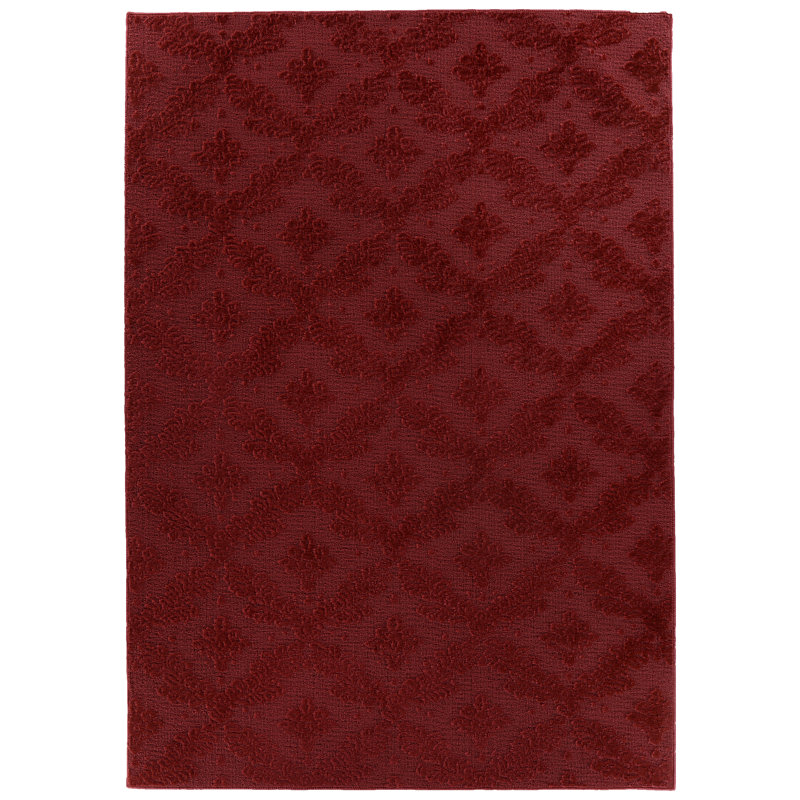 Tapis rouge à motif géométrique touffeté Spafford, Rectangle 6 pi x 9 pi