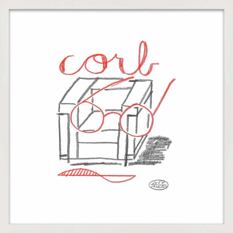 Chairs Corb par Jeff Jackson - impression d'un seul cadre, L 16 po x H 16 po, Papier avec cadre unique blanc
