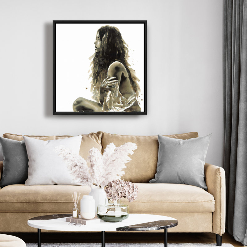 «Woman in sépia», toile encadrée | Décoration de chambre à coucher