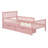 Twin Size Wooden Frame Material Platform Bed Frame With Guardrails On Both Sides And Two With Storage Function Drawers,Pink-1679901084-1679901078
