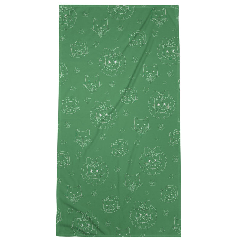 Bath Towel, Green, Poly/Cotton