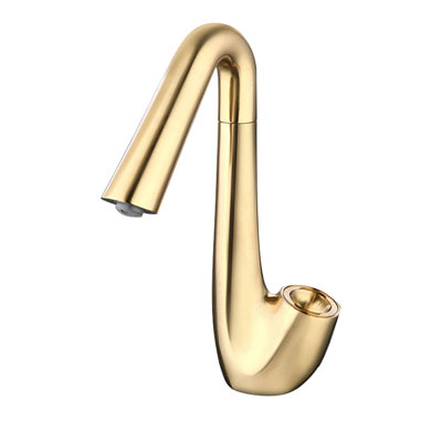 FONTANASHOWERS Palermo Commercial Brushed Gold Deck Mount Automatic Touchless Sensor Faucet