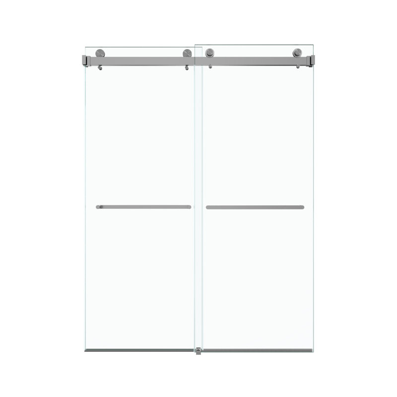 Rowan Frameless Double Sliding Shower Door With Premium Safety Glass And Durable Stainless Steel, 80.00"H x60.00"W