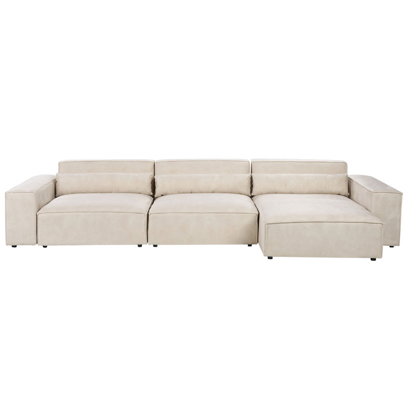 Boleslovas 3 Seater Sofa & Chaise, Beige, Left Hand Facing