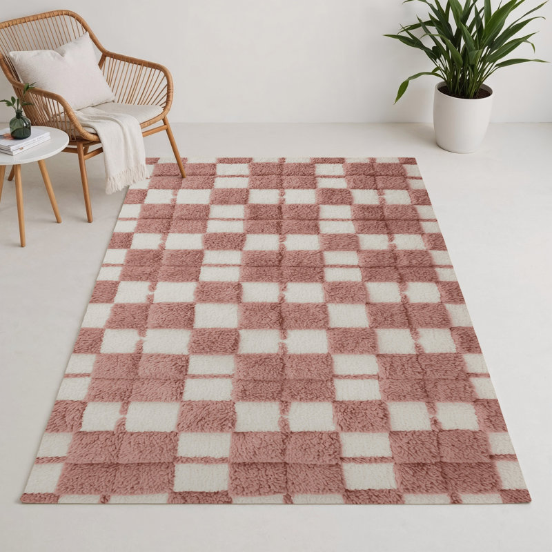 Tapis d'intérieur et d'extérieur à carreaux brun, Rectangle 9 pi x 12 pi