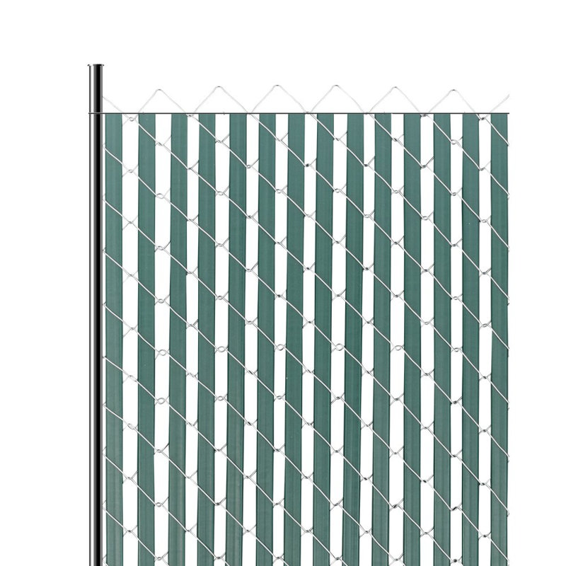 Clôture à chaînette à lattes à simple paroi pour verrou inférieur 5 ' , H 44,5 po x l 1,25 po x P 0,3 po, Vert