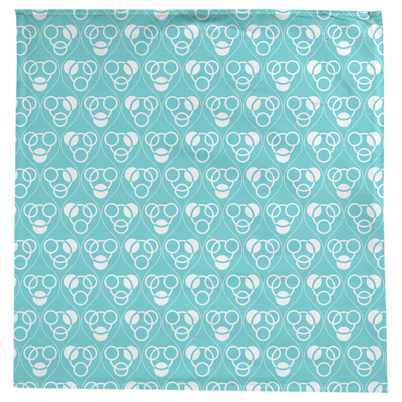 Nappe classiques des cercles et des vagues, Bleu sarcelle / blanc